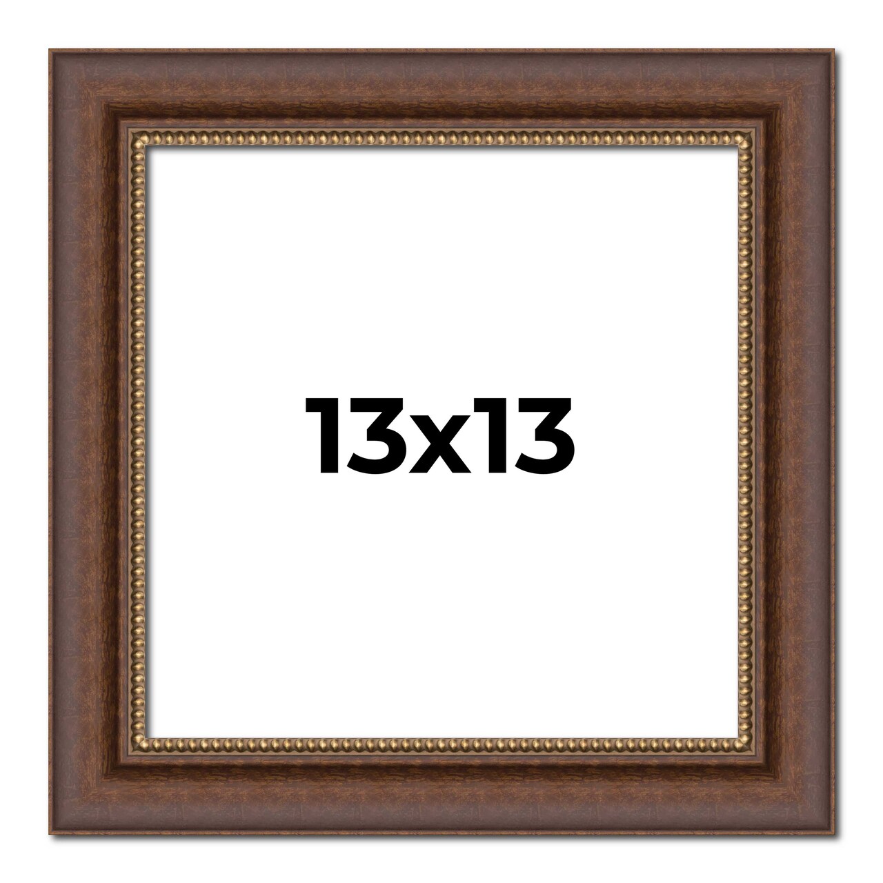 Square Traditional Brown Picture Frame - UV Acrylic, Foam Board Backing, Hanging Hardware
